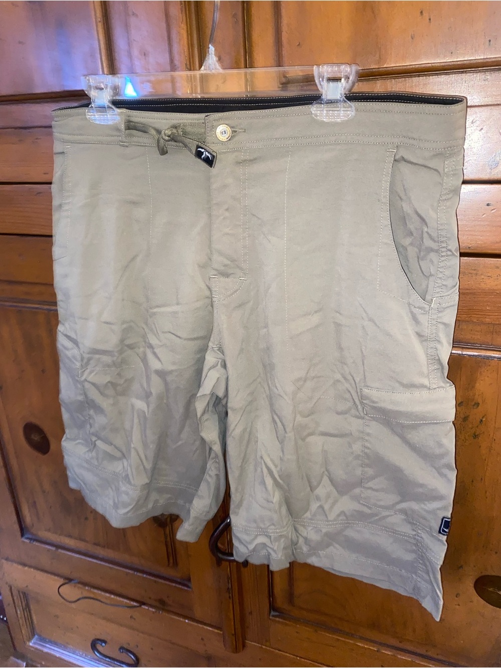 Mens PrAna Breathe Cargo Shorts Large Olive Green Outdoors Hiking